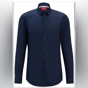 HUGO Navy Blue Koey Slim Fit Dress Shirt